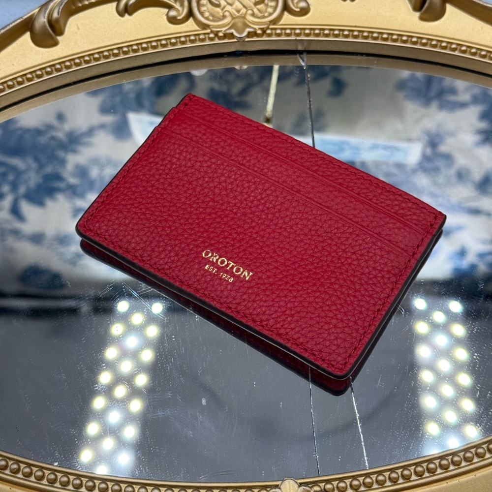 🆕 OROTON 🧿 NWOT Margot Card Sleeve, Red Leather Cardholder - Picture 13 of 16